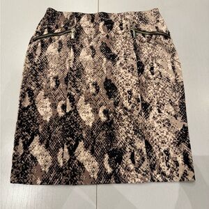 Alfani Brown and Black Snake Print Pencil Skirt